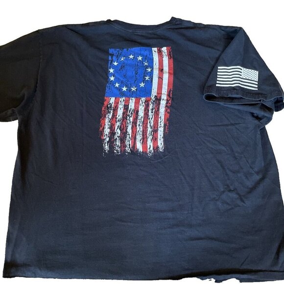 American Flag Law Enforcement Tee T Shirt Size 3XL Short Sleeve Crew Neck Black - Picture 1 of 8